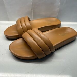 Seychelles Low Key Slide Sandal in Vacchetta Leather Size 9